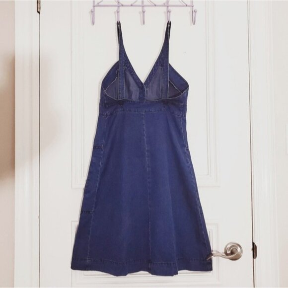 H&M EUROPE- Vintage Cotton Dungaree Overall A Line Dress - Picture 15 of 16